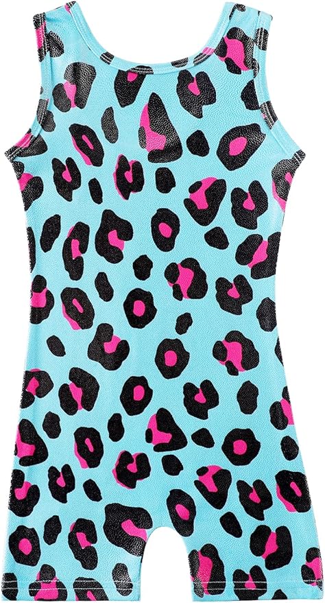 HOZIY Gymnastics Leotards for Girls with Shorts Toddlers Biketards Rainbow Unicorn Dinosaur Mermaid Leopard Flower Galaxy