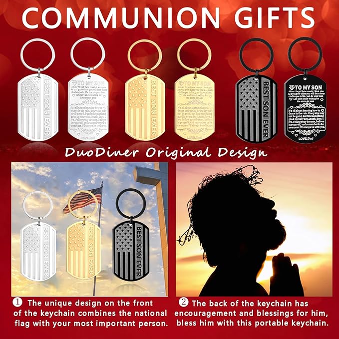 Stocking Stuffers- Football/Baseball/Soccer/Basketball Keychain for Men Baptism Confirmation Mens Gifts