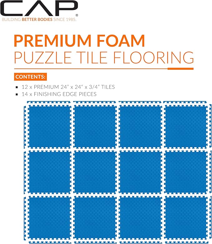 CAP Barbell Interlocking EVA Foam Exercise Puzzle Mat Home Gym Flooring | Multiple Options