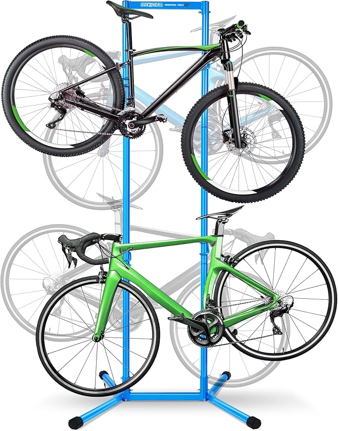 Gioventù 4 Bike Storage Rack Garage(Max 240lbs), Freestanding Gravity Bicycle Rack with Fully Adjustable Arms, Drill-free, Vertical Bike Floor Stand for Indoor Storage, Suitable for Any Bike Styles