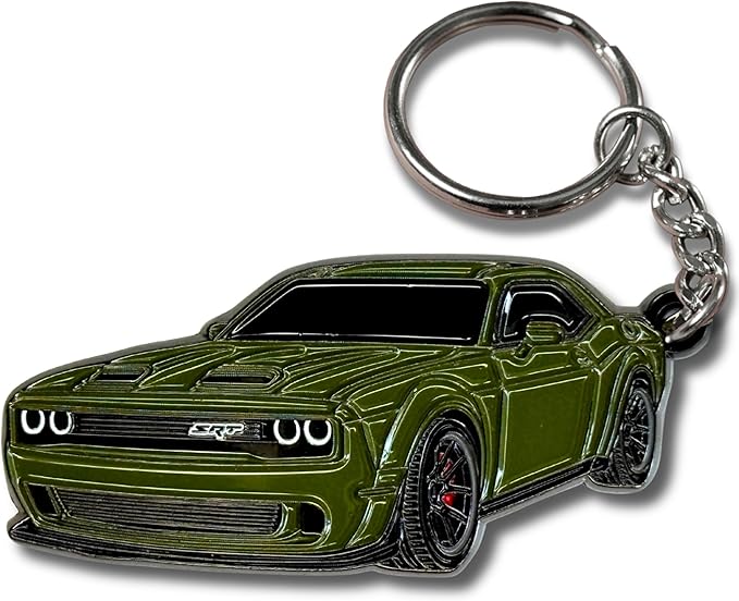 DODGE Challenger Keychain – Officially Licensed Dodge Accessories Key Chain for RT SRT Cool Toy Car Men Gift