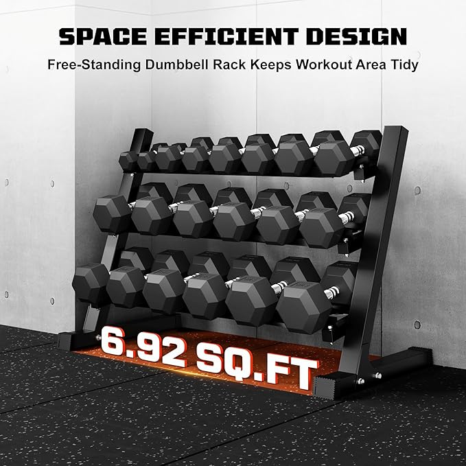 Dumbbell Sets with Rack, Rubber Hex Dumbbells, 160/220/280/360/450/550LBS, Hand Weights with Chrome Handle for Strength Training