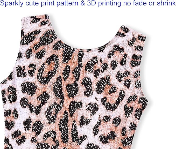 Domusgo Gymnastics Leotards for Girls Sparkly One-Piece Pro Kids Unitard Biketards with Shorts