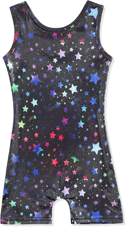 HOZIY Gymnastics Leotards for Girls with Shorts Toddlers Biketards Rainbow Unicorn Dinosaur Mermaid Leopard Flower Galaxy