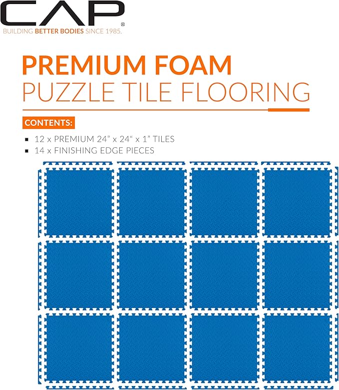 CAP Barbell Interlocking EVA Foam Exercise Puzzle Mat Home Gym Flooring | Multiple Options