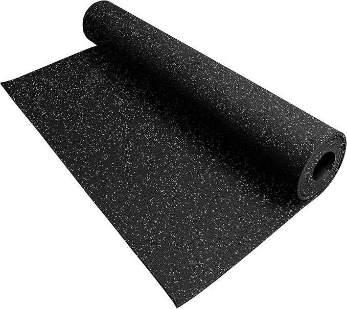 IncStores 8mm Thick Strong Rubber Flooring Roll | Flexible Recycled Rubber Roll Flooring for a Stronger and Safer Basement, Home Gym, Shed, or Trailer | Gray, 1 Mat
