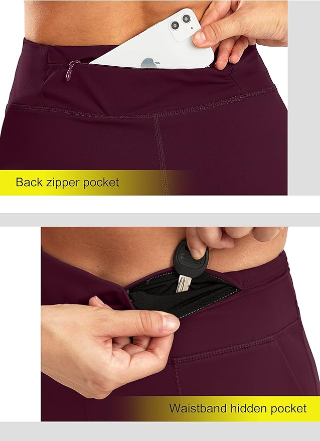SANTINY Women's 6'' Athletic Long Shorts with 4 Pockets High Waisted Bermuda Shorts for Women Walking Running Casual
