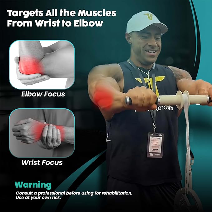 ArmLabz Forearm Roller 2.0 Wrist Roller and Forearm Strengthener, Grip Strength Trainer and Hand Exerciser, Quick Reset, One Arm Use, Wrist and Elbow Health, Forearm Workout Equipment