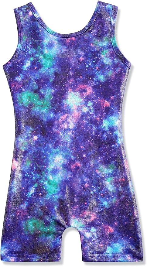HOZIY Gymnastics Leotards for Girls with Shorts Toddlers Biketards Rainbow Unicorn Dinosaur Mermaid Leopard Flower Galaxy
