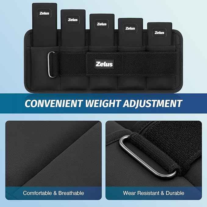 ZELUS Soft Iron Z-Fit Ankle Weights 1 Pair Adjustable, 4LB/7LB/10LB for Women Men, Ultra Thin Leg Weights with Adjustable Straps, Arm Weight for Gym Home Yoga Jogging Walking