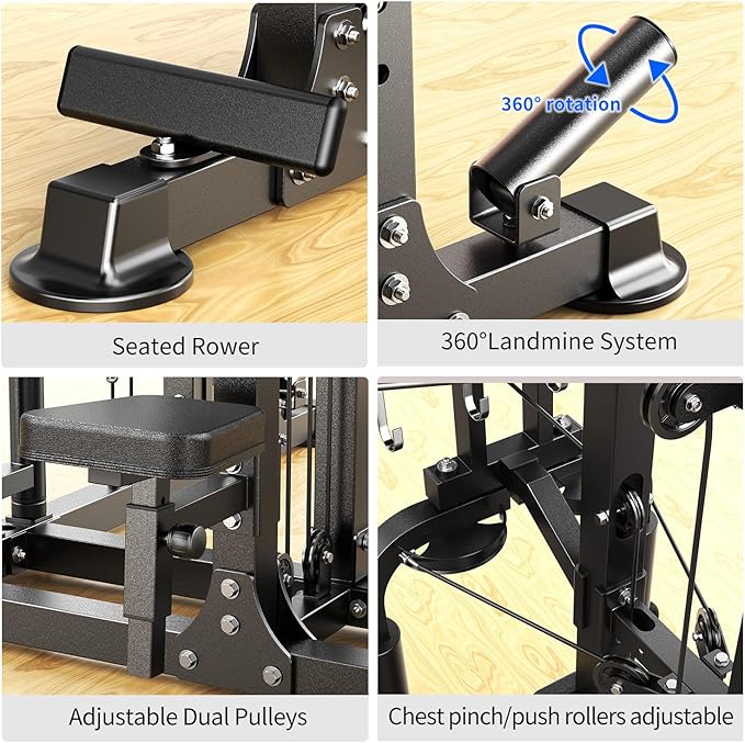 Smith Machine, Multi-Purpose Strength Power Cage with Cable Crossover System and More Training Accessories,Squat Rack Power Rack，Suitable for Home Gyms