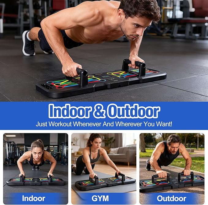 Push Up Board With Counter,Pushup Board For Men and Women,Foldable Gym Strength Training Fitness Equipment,Calisthenics Equipment