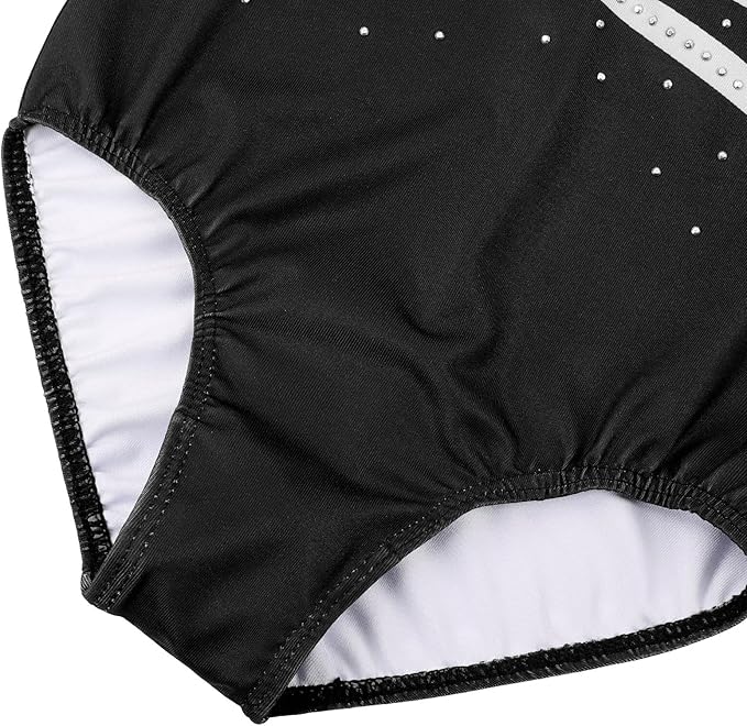 BAOHULU Gymnastics Leotards for Girls Long Sleeve Sparkly Cute Pattern Dance Outfit with Matching Shorts Set