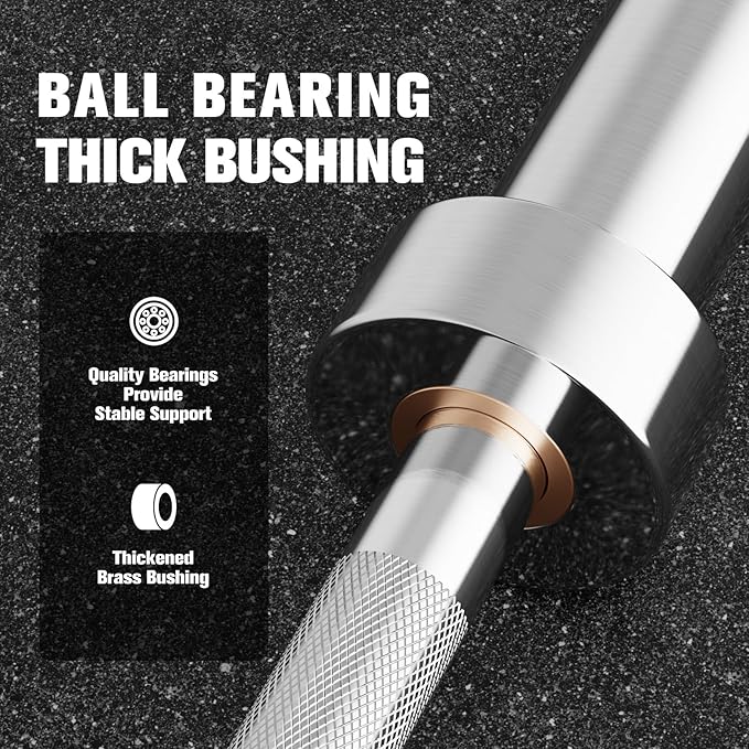 RITFIT 7FT Olympic Barbell for Strength and Weightlifting Training - 2 Inch Olympic Bar for Squat, Deadlift, Bench Press, Curl, Overhead Press - 600lbs/1000lbs/1200lbs Capacity