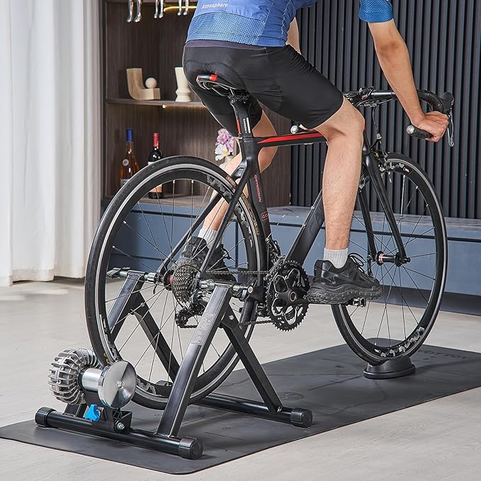 VEVOR Bike Trainer: 3 Types - Smart (1-13L, Compatible with Zwift App), Fluid, or 6L Magnetic for 26-29"/700C Wheels, Foldable Stand with Quick Release & Wheel Riser Block