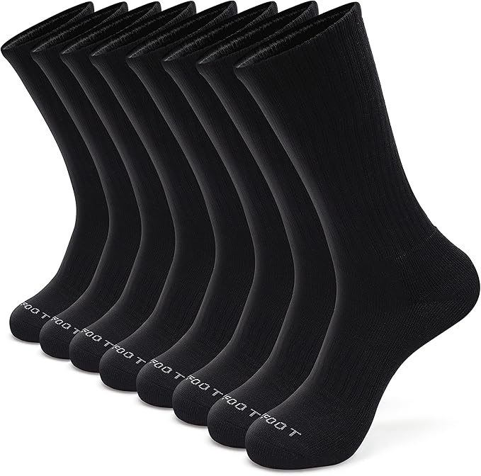 MONFOOT Women's and Men's 3-8 Pairs Athletic Cushion Crew Socks Multi