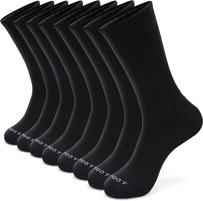 MONFOOT Women's and Men's 3-8 Pairs Athletic Cushion Crew Socks Multi
