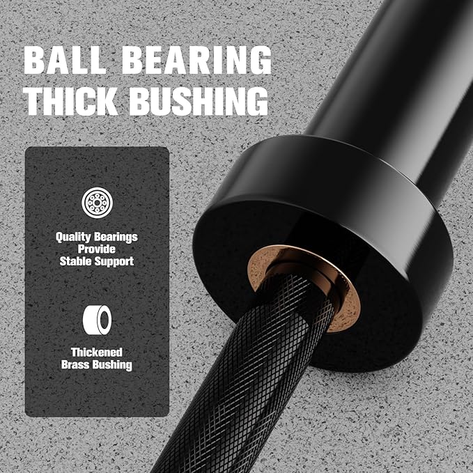 RITFIT 7FT Olympic Barbell for Strength and Weightlifting Training - 2 Inch Olympic Bar for Squat, Deadlift, Bench Press, Curl, Overhead Press - 600lbs/1000lbs/1200lbs Capacity