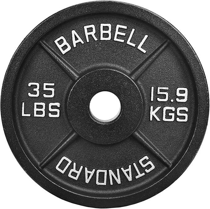 Fitvids 2-Inch Olympic Cast Iron Weight Plate for Strength Training & Weightlifting, Multiple Sizes