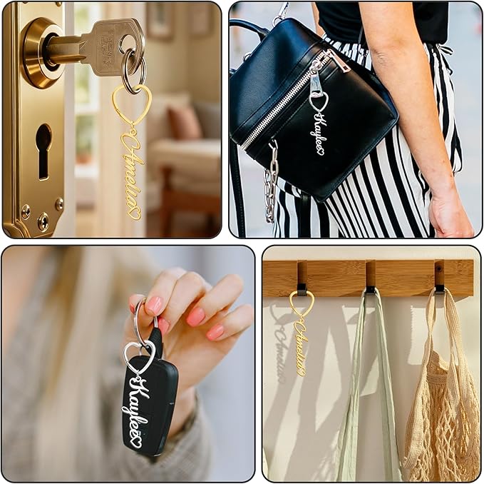 Hiyong Personalized Keychain Custom Photo Keyring Customized Gifts for Men Custom Keychain with Your Photo Logo or Text