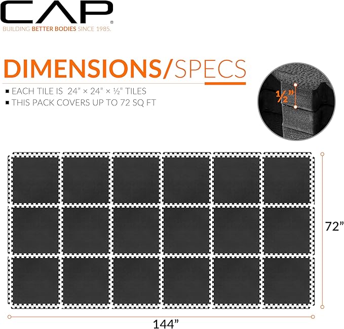 CAP Barbell Interlocking EVA Foam Exercise Puzzle Mat Home Gym Flooring | Multiple Options