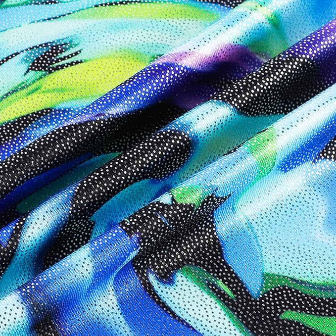 HOZIY Gymnastics Leotards for Girls with Shorts Toddlers Biketards Rainbow Unicorn Dinosaur Mermaid Leopard Flower Galaxy