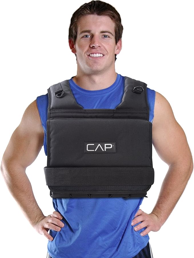 CAP Barbell Adjustable Weighted Vest | 20-150 lbs | Heavy-Duty Workout Vest with Removable Iron Weights for Strength Training, Cardio, Running, and Calisthenics