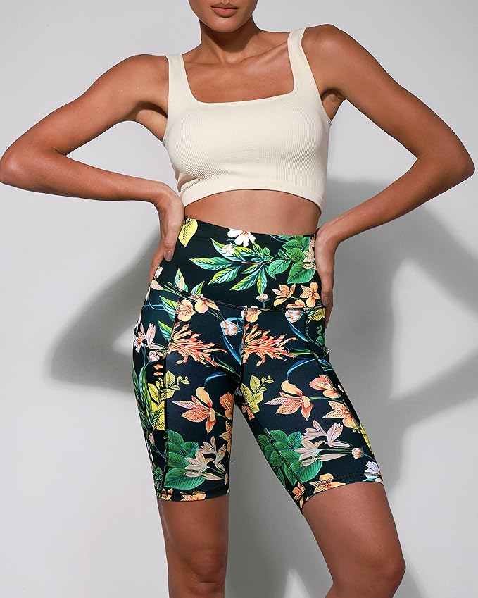 ODODOS Women's Tummy Control Biker Shorts 2.0 with Pockets High Waist Athletic Workout Yoga Shorts-3.5''/ 5"/ 8" / 10" Inseam