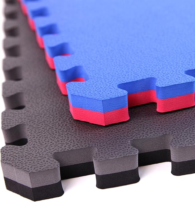 FlooringInc's 1" Thick Foam Tiles, 3'x3' or 2'x2' Reversable Interlocking Tiles, Ideal Yoga Mat, Gymnastics Mat, Workout Mat for MMA and Jiu Jitsu Training