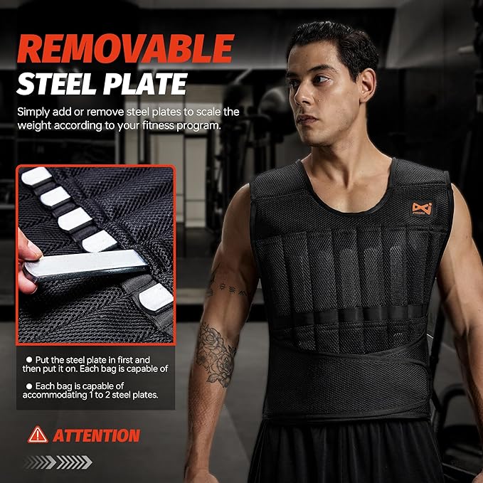 Adjustable Weighted Vest,Weight Vest for Men Women, Body Weights Vests with Weights for Workout, Strength Training, Running, Fitness
