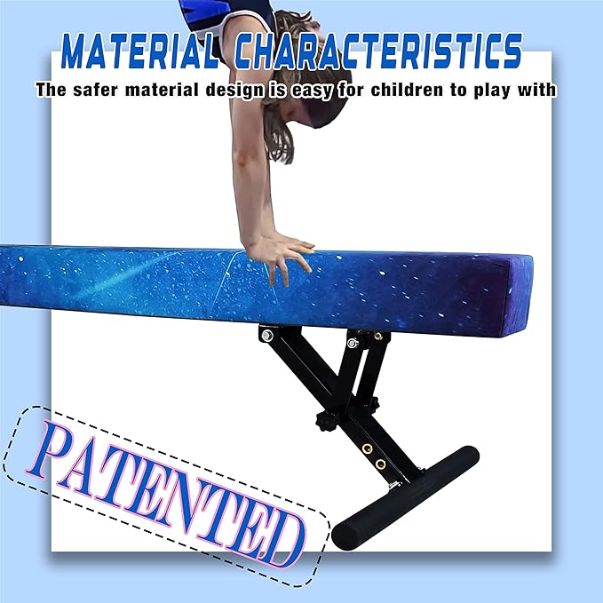 Adjustable Balance Beam for Kids, 8FT Gymnastics Beam with Anti-Slip Legs, High and Low Floor Beam for All Gymnastics Levels, Professional Gymnastic Equipment for Home, Gym Center