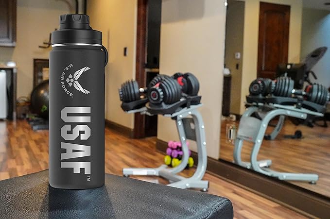 US Air Force 20oz Water Bottle | Double Wall Vacuum Insulated Stainless Steel | Disabled Vet Owned Business | USAF 20oz Water Bottle