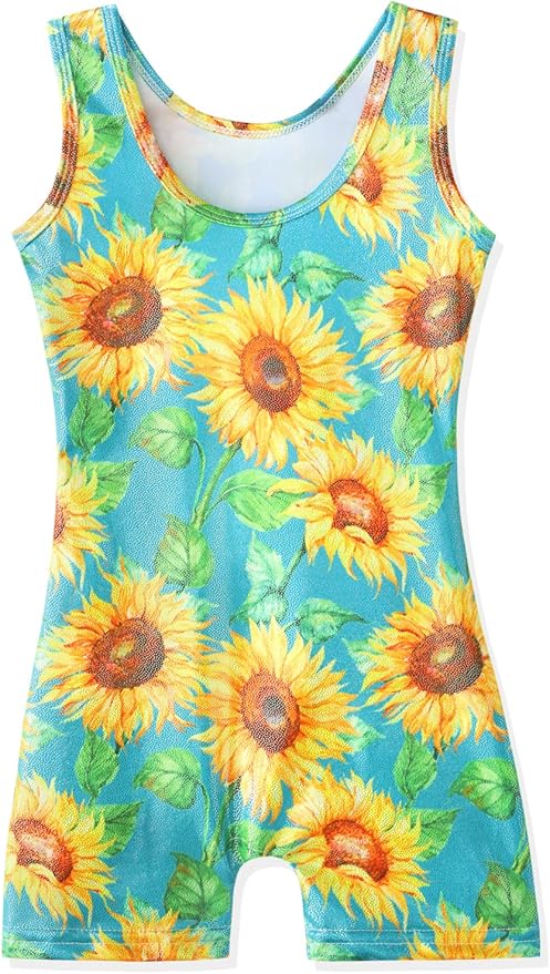 HOZIY Gymnastics Leotards for Girls with Shorts Toddlers Biketards Rainbow Unicorn Dinosaur Mermaid Leopard Flower Galaxy