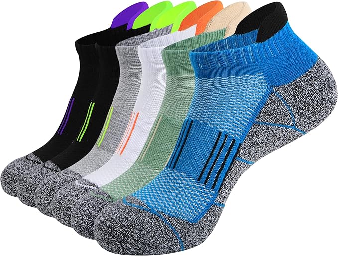 JOYNÉE Mens Ankle Athletic Low Cut Socks Running Sports Cushioned Sock for Men 6 Pack