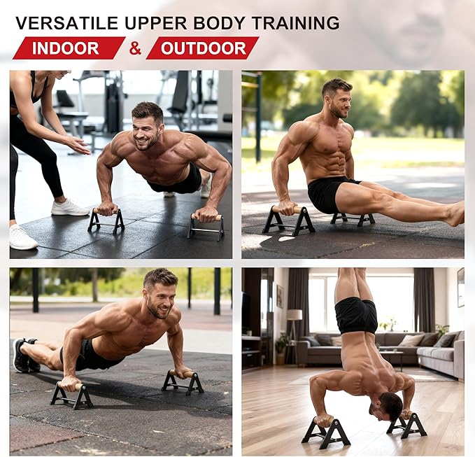 Push Up Bar - Heavy-Duty Stainless Steel Pushup Stands with Non-Slip Base, 660LB Capacity, Portable Home Gym Equipment for Strength Training & Floor Workout