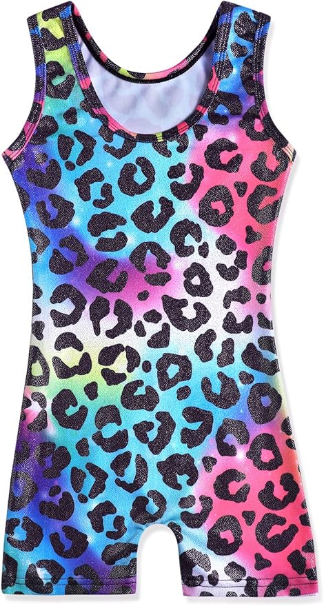 HOZIY Gymnastics Leotards for Girls with Shorts Toddlers Biketards Rainbow Unicorn Dinosaur Mermaid Leopard Flower Galaxy
