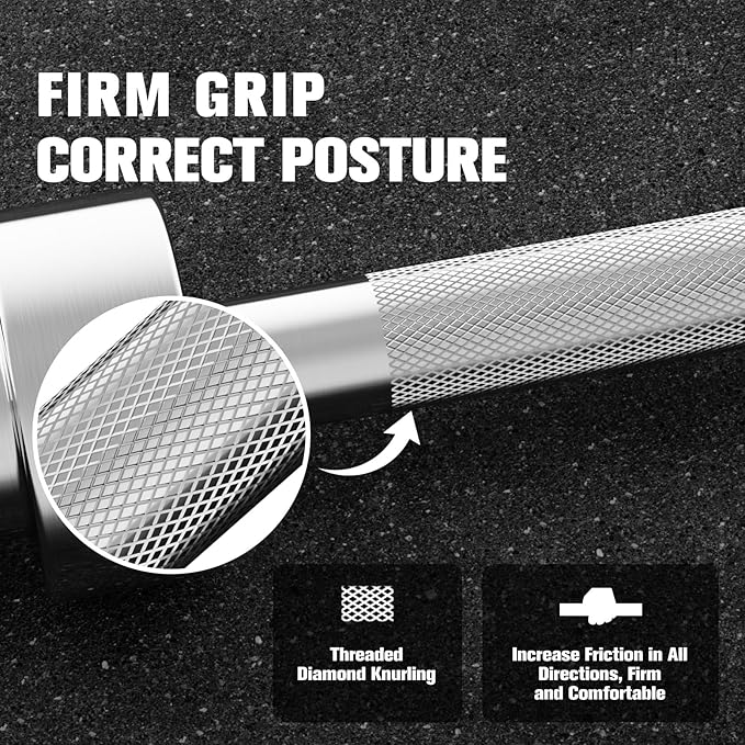 RITFIT 7FT Olympic Barbell for Strength and Weightlifting Training - 2 Inch Olympic Bar for Squat, Deadlift, Bench Press, Curl, Overhead Press - 600lbs/1000lbs/1200lbs Capacity