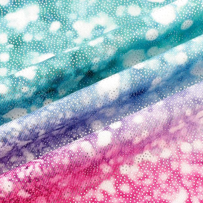 Leotards for Girls Gymnastics Toddler Dance Biketards Mermaid Unicorn Athletic Dance Wear Shiny Rainbow Blue Hotpink