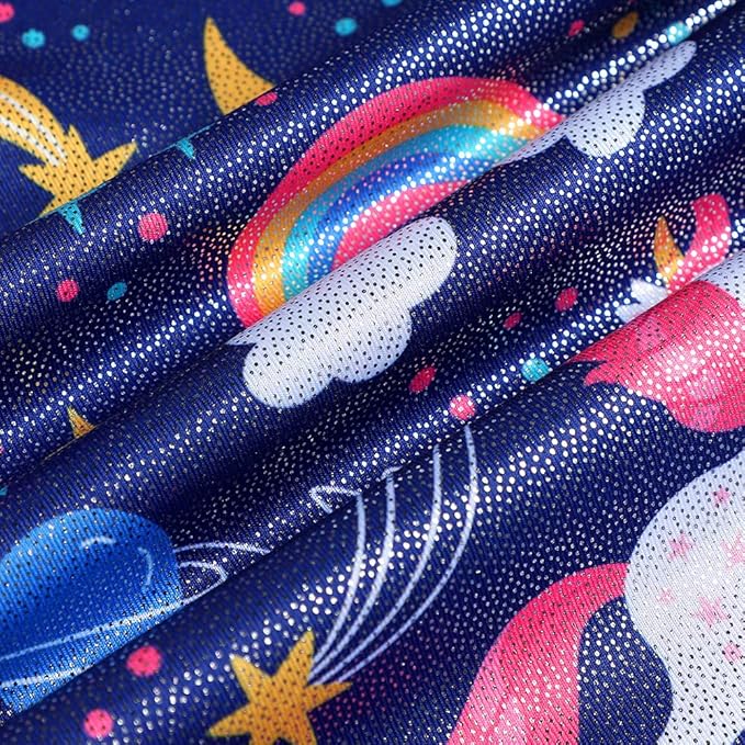 HOZIY Gymnastics Leotards for Girls with Shorts Toddlers Biketards Rainbow Unicorn Dinosaur Mermaid Leopard Flower Galaxy