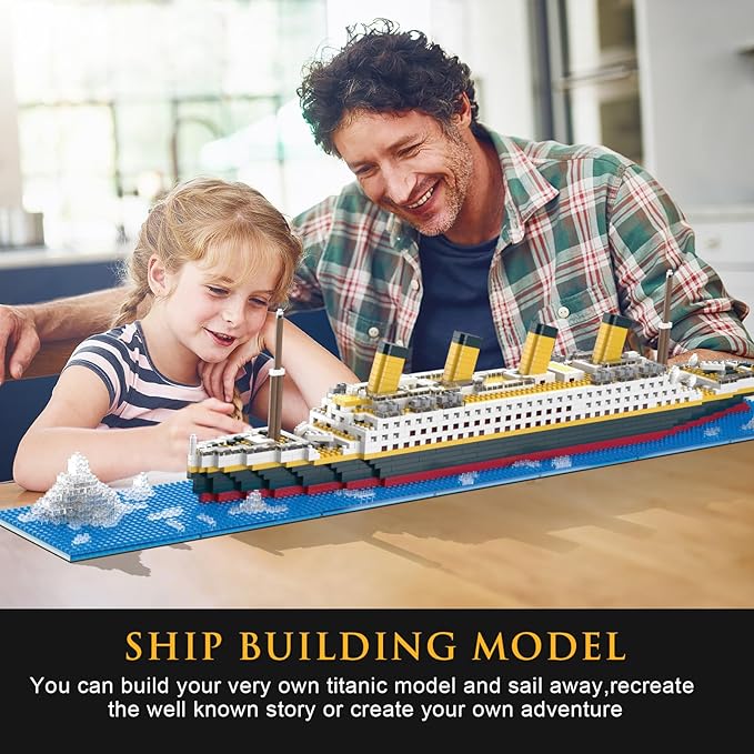 Titanic Micro Mini Building Set,1878 Pieces Big Ship Model Building Toys,DIY Educational Toys 3D Puzzle Kit,STEM Ship Creative Project Model Building Set, Birthday for Adults,Kids