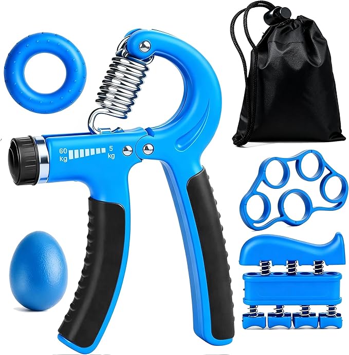 Hand Grip Strength Trainer Kit, 5 Pack Forearm Gripper Strengthener Adjustable Resistance, Hand Strengthening Devices