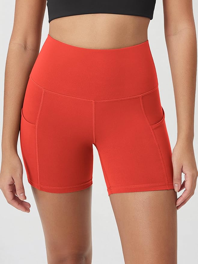 ODODOS Women's Tummy Control Biker Shorts 2.0 with Pockets High Waist Athletic Workout Yoga Shorts-3.5''/ 5"/ 8" / 10" Inseam