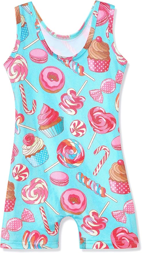 HOZIY Gymnastics Leotards for Girls with Shorts Toddlers Biketards Rainbow Unicorn Dinosaur Mermaid Leopard Flower Galaxy