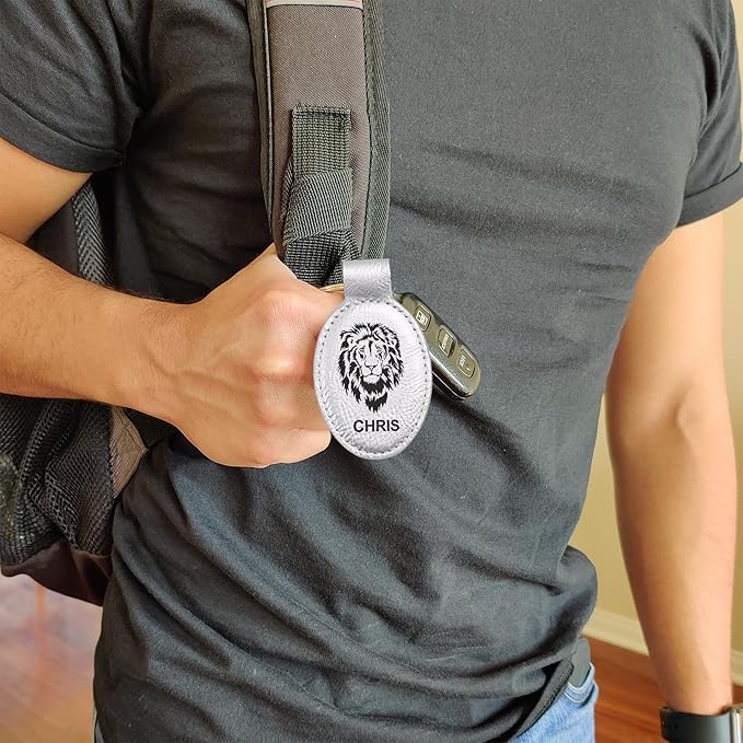 LaserGram Oval Keychain, Quad, Personalized Engraving Included (Silver)
