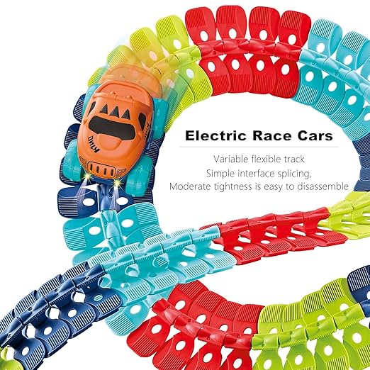 230 pcs Car Track Set Race Toys for Kids Christmas Boys Kids Birthday Toys, Flexible Changeable Magic Race Car Track for 3 4 5 6 7 8 9 10 12+Year Old Boys Girls
