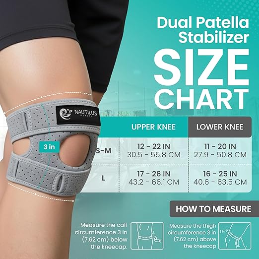 Premium Knee Brace for Pain Relief - Adjustable Compression Support for Arthritis, Injury Recovery, Running & Workouts - Unisex Design in Black & Gray