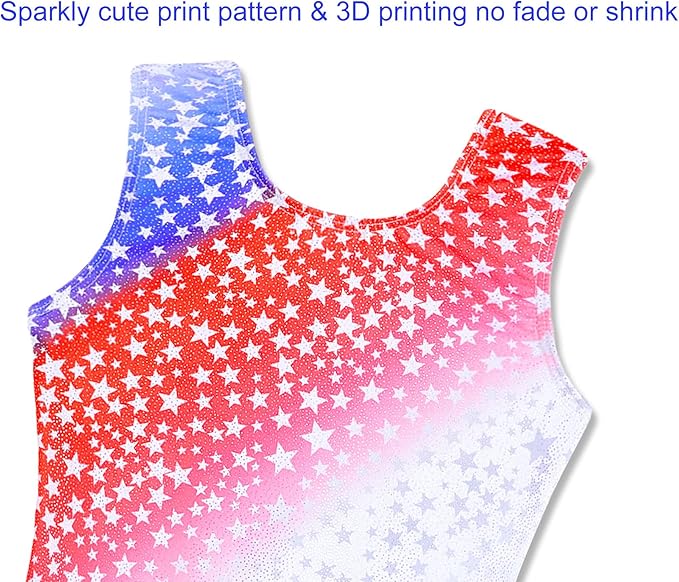 Domusgo Gymnastics Leotards for Girls Sparkly One-Piece Pro Kids Unitard Biketards with Shorts