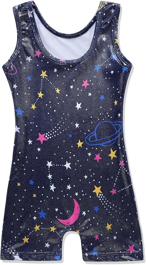 HOZIY Gymnastics Leotards for Girls with Shorts Toddlers Biketards Rainbow Unicorn Dinosaur Mermaid Leopard Flower Galaxy