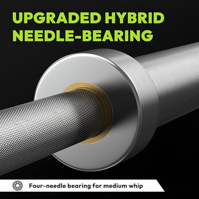 Olympic Barbell, 45lb/35lb 2-inch Weight Bar for Bench Press, 7ft/6.5ft Olympic Bar, 1000 lb/1500 lb High-Capacity, Hard Chrome, Knurled Grip, Strength Training Deadlift Weightlifting Squat