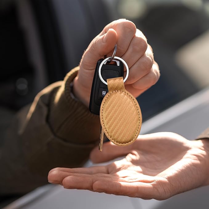 LaserGram Oval Keychain, Soccer Ball, Personalized Engraving Included